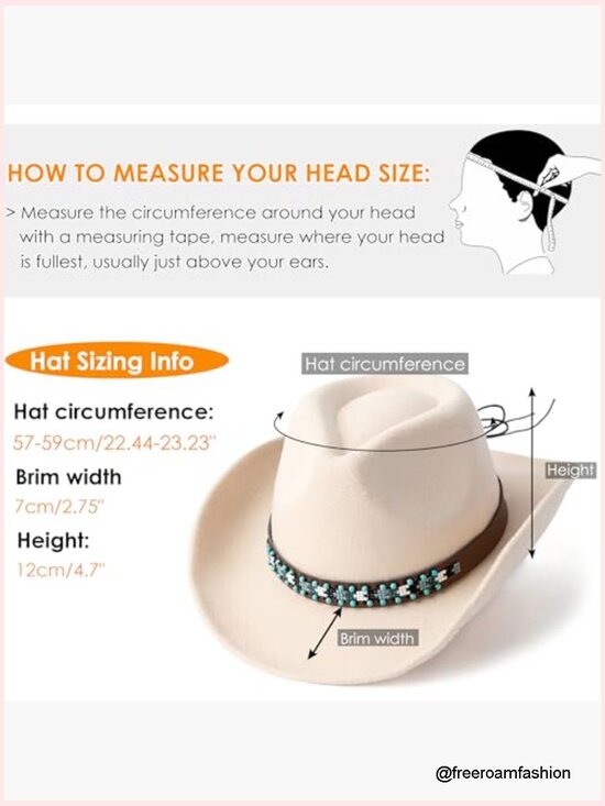 Western Cowboy Hat Felt Wide Brim Unisex Fedora Adjustable main image 4